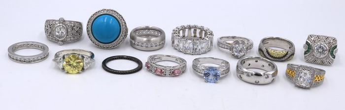 Group lot of 925 sterling silver rings