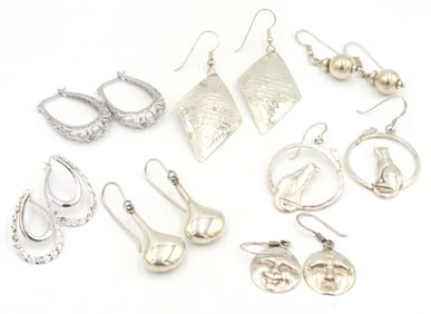 Group lot of Vintage 925 sterling silver earrings