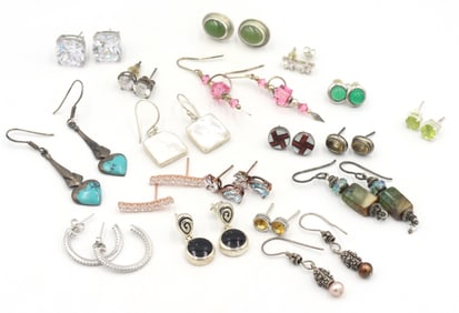 Group lot of Vintage 925 sterling silver earrings
