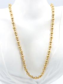 14kt Yellow gold beaded gold necklace
