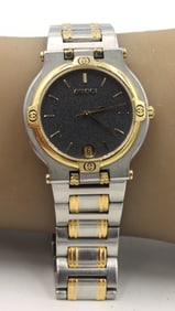 Gucci 9000M 2 tone quartz watch