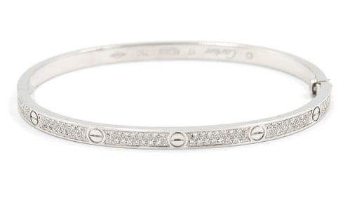"Cartier-Style" Small Diamond Bangle Bracelet