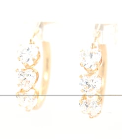 14kt Yellow gold Cubic Zirconia hoop earrings