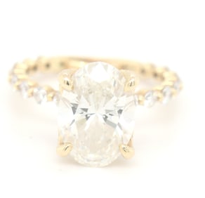 14kt Yellow gold Gabriel & Co lab grown diamond engagement ring