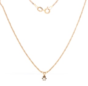 14kt Yellow gold diamond pendant on Italian chain necklace