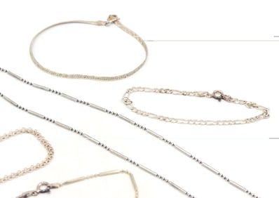 Group lot of Vintage 925 sterling silver bracelets and necklace