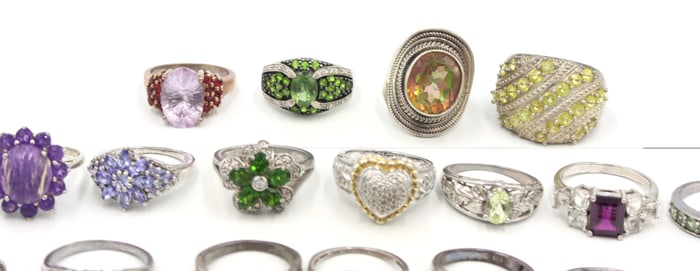 Group lot of Vintage 925 sterling silver 19 rings