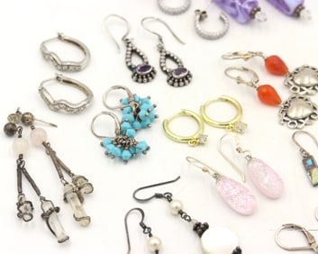 Group lot of Vintage 925 sterling silver earrings