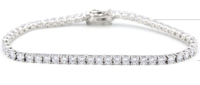 Set of 925 sterling silver cubic zirconia tennis necklace and bracelet