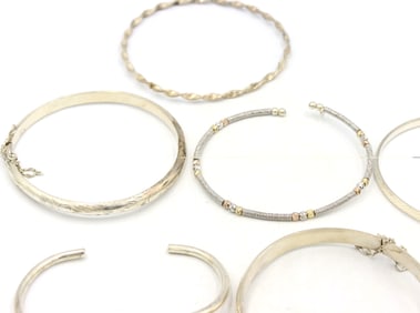 Vintage 925 sterling silver group lot of 7 bangles