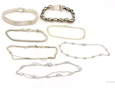 Group lot of 7 Vintage 925 sterling silver bracelets