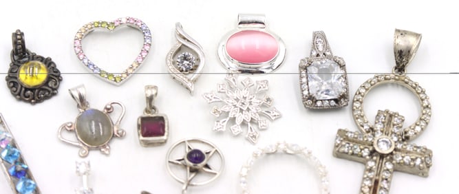 Group lot of Vintage 925 sterling silver pendants