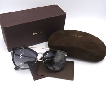 Tom Ford Cat Eye Metal and Acetate Sunglasses