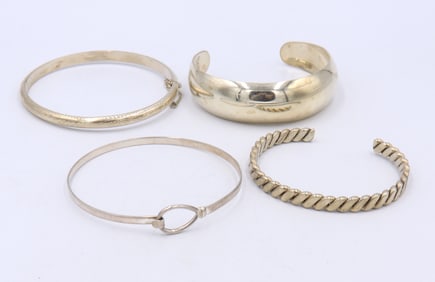 Vintage 925 Sterling Silver Group Lot of Bangles