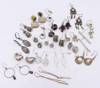 Big Group Lot of Vintage 925 Sterling Silver Earrings