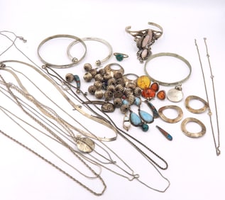 Big group lot of vintage 925 sterling silver jewelry