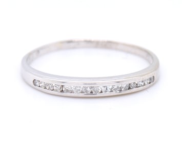 14kt White gold channel set diamond band
