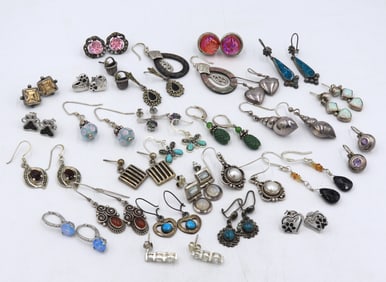 Group lot of vintage 925 sterling silver earrings