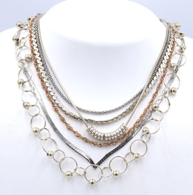 Group lot of vintage 925 sterling silver necklaces