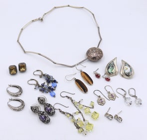 Group lot of vintage 925 sterling silver jewelry