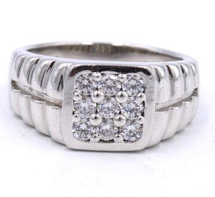 Anthony Nak 925 sterling silver CZ rolex style ring