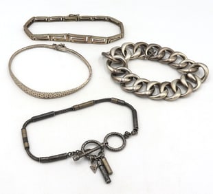 Group lot of Vintage 925 sterling silver bracelets