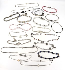 Group lot of Vintage 925 sterling silver 19 bracelets