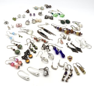 Group lot of Vintage 925 sterling silver earrings