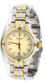 Gucci two tone cream dial quartz watch
