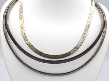 Group lot of Vintage 925 sterling silver necklaces