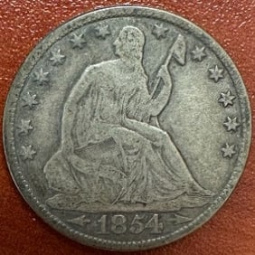 1854 Seated Liberty Half Dollar with Arrows