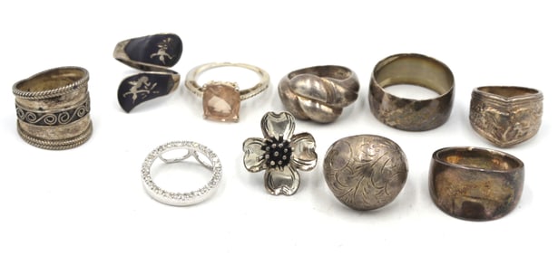 Group lot of Vintage 925 sterling silver rings