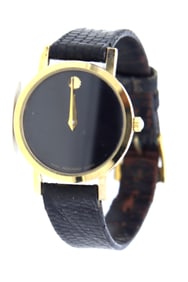 Movado Museum 24mm quartz black dial watch