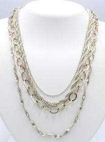 Group lot of 4 Vintage 925 sterling silver necklaces