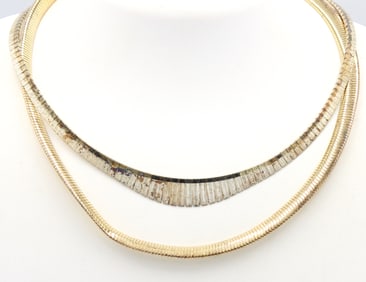 Lot of 2 Omega necklaces in 925 sterling silver