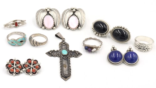 Group lot of Vintage 925 sterling silver mixed jewelry