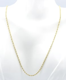 14kt Yellow gold rope chain necklace