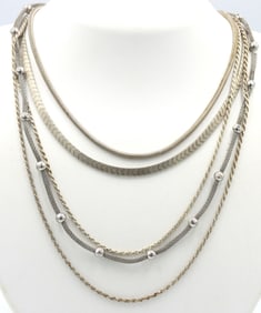 Lot of 5 Vintage 925 sterling silver necklaces