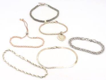 Group lot of Vintage 925 sterling silver bracelets