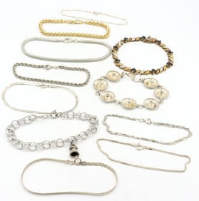 Group lot of 11 Vintage 925 sterling silver bracelets