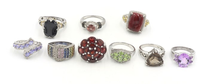 Group lot of Vintage 925 sterling silver rings