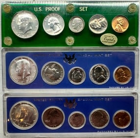 Set of 3 US Proof Set in Capital Plastic