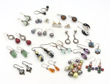 Group lot of Vintage 925 sterling silver earrings