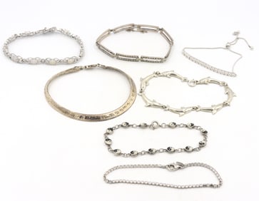 Group lot of  vintage 925 sterling silver bracelets
