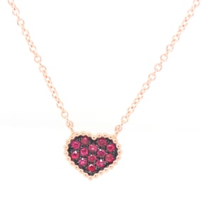 Effy 1/8ctw Ruby heart pendant on chain