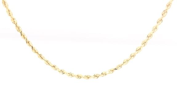 14kt Yellow gold Rope chain necklace