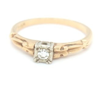 14kt Yellow gold diamond ring