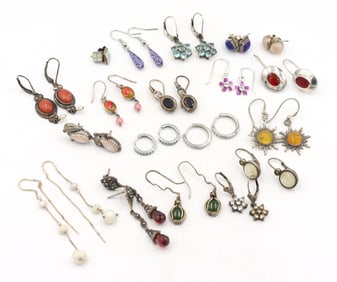 Group lot of Vintage 925 sterling silver earrings