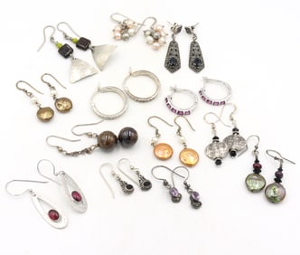 Group lot of Vintage 925 sterling silver earrings