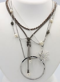 Group lot of 5 Vintage 925 sterling silver necklaces